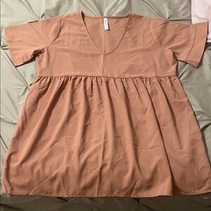 Zenana Outfitters Women's V-Neck Tan Tunic